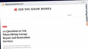 Publish Guest Post on didyouknowhomes.com