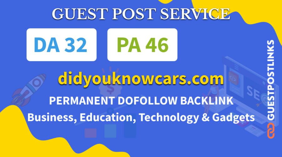 Buy Guest Post on didyouknowcars.com