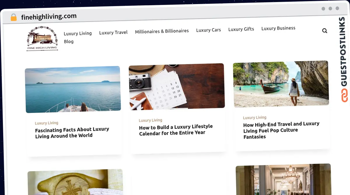 Publish Guest Post on finehighliving.com