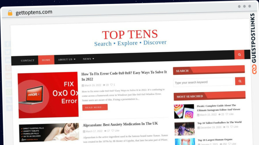 Publish Guest Post on gettoptens.com