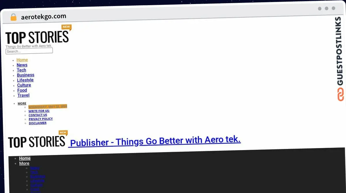 Publish Guest Post on aerotekgo.com