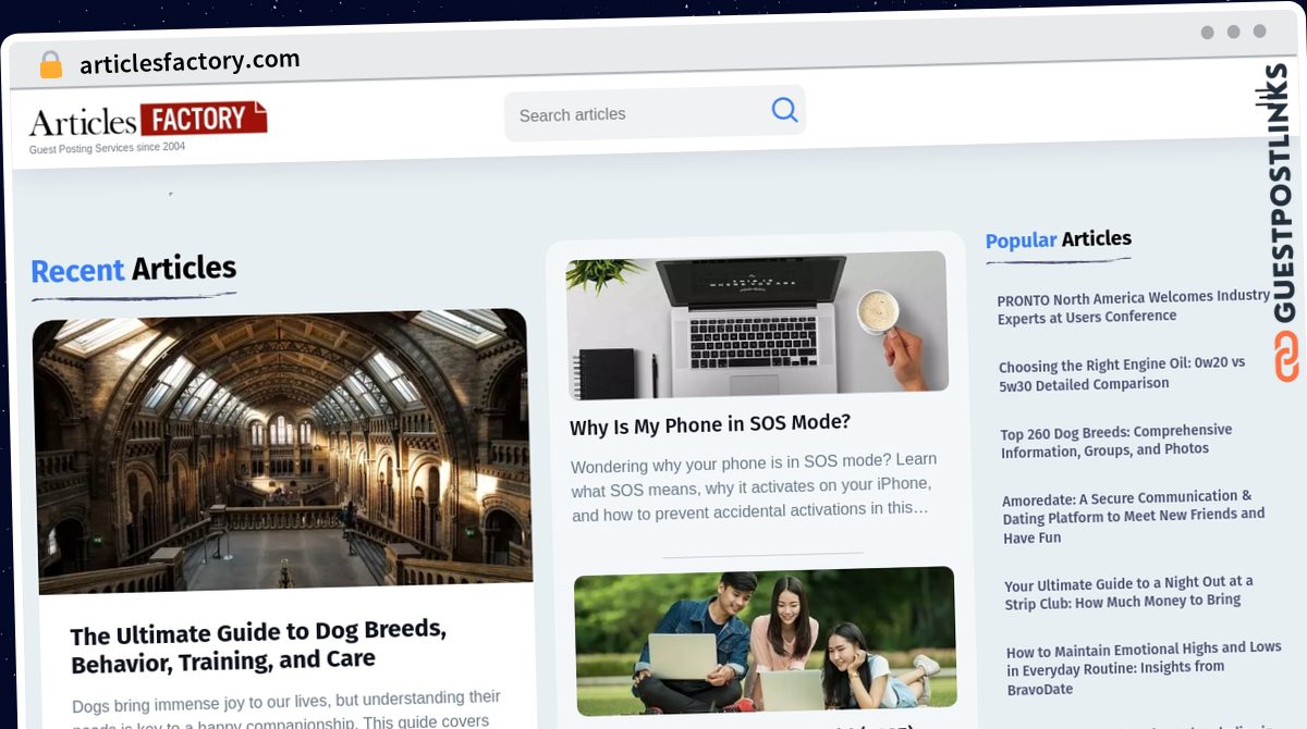 Publish Guest Post on articlesfactory.com