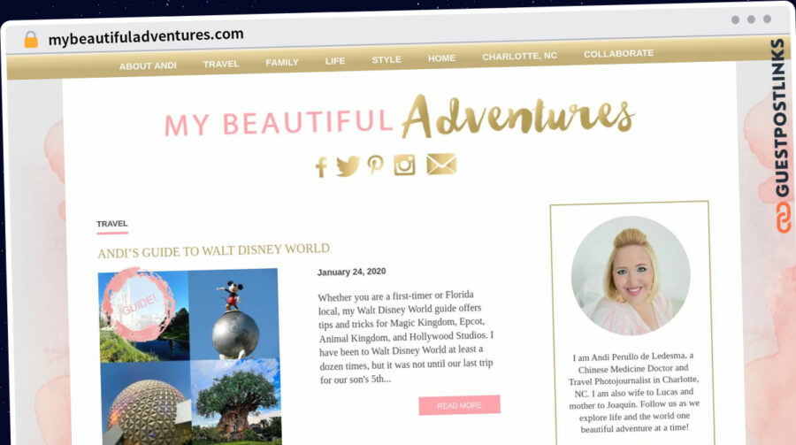 Publish Guest Post on mybeautifuladventures.com