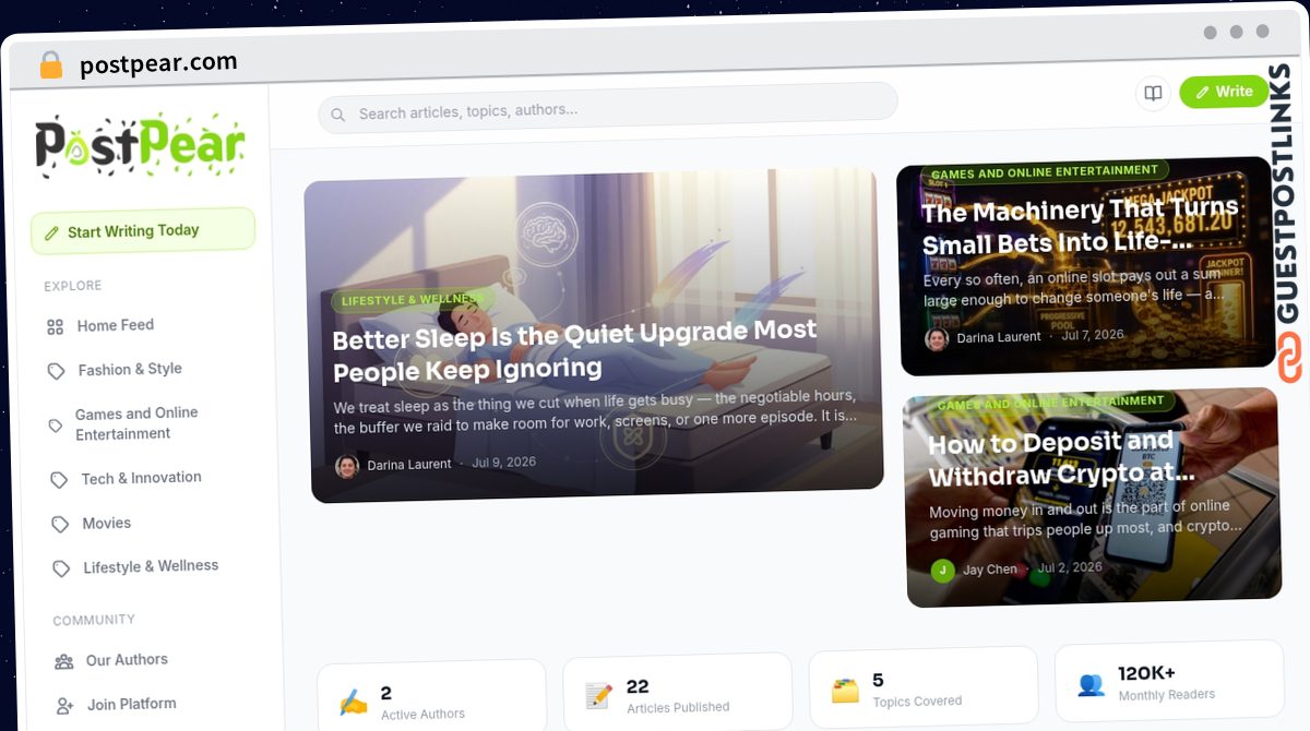 Publish Guest Post on postpear.com