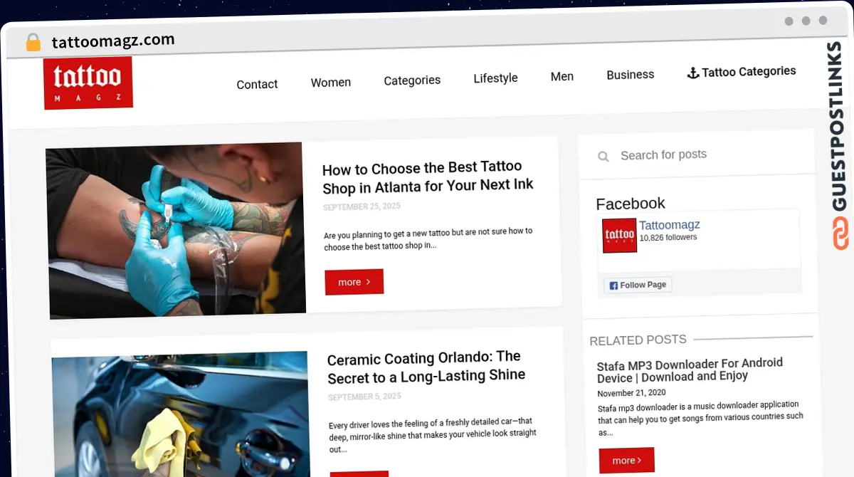 Publish Guest Post on tattoomagz.com
