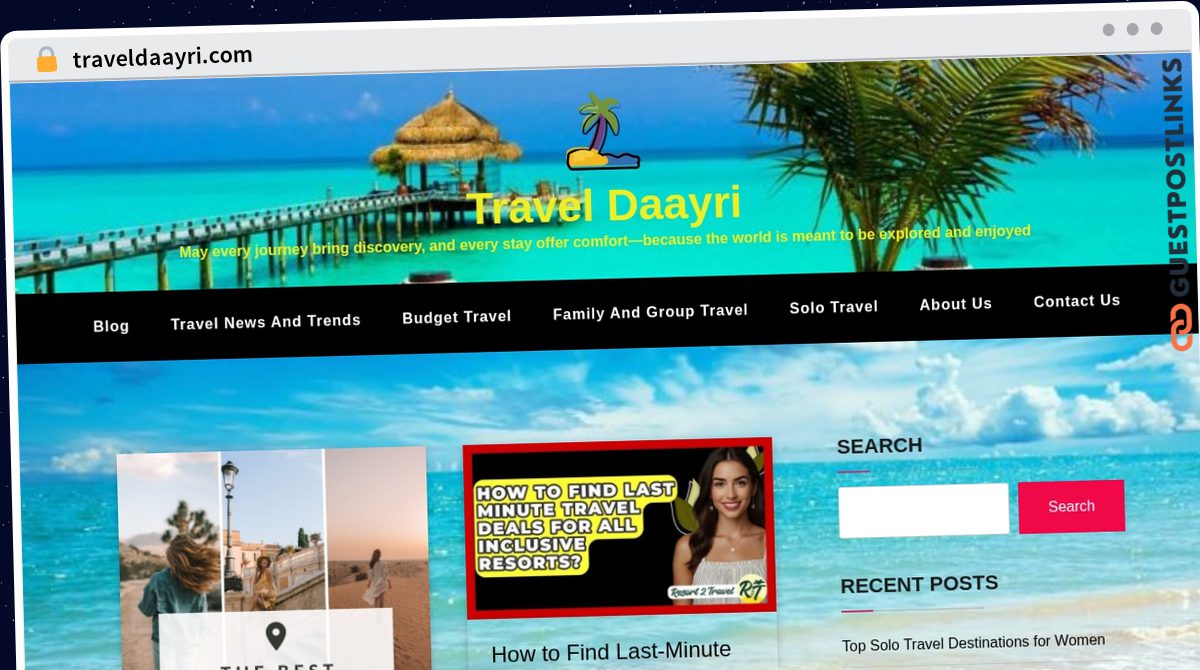 Publish Guest Post on traveldaayri.com