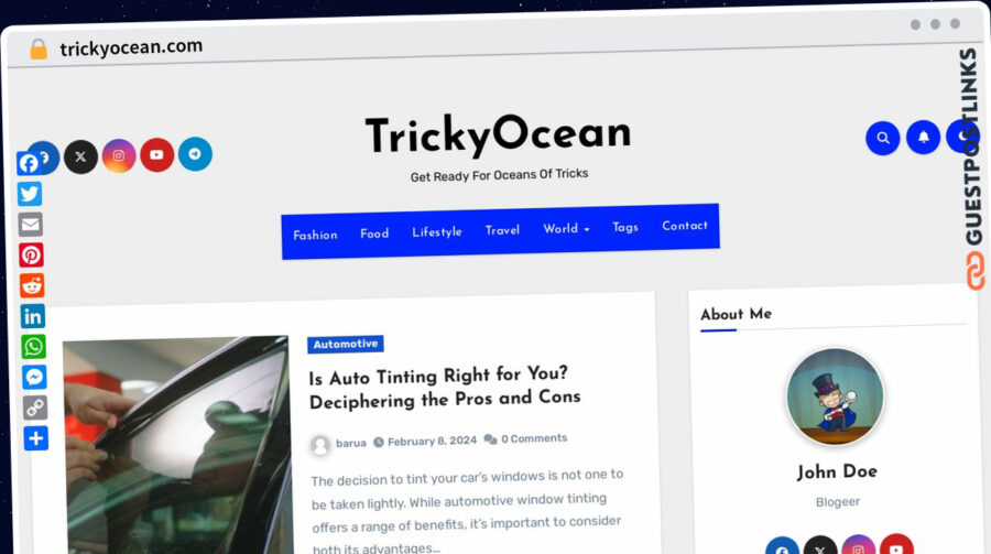Publish Guest Post on trickyocean.com