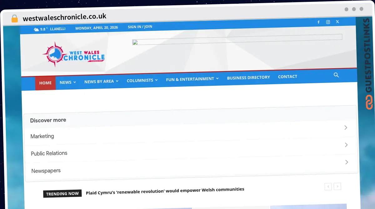 Publish Guest Post on westwaleschronicle.co.uk