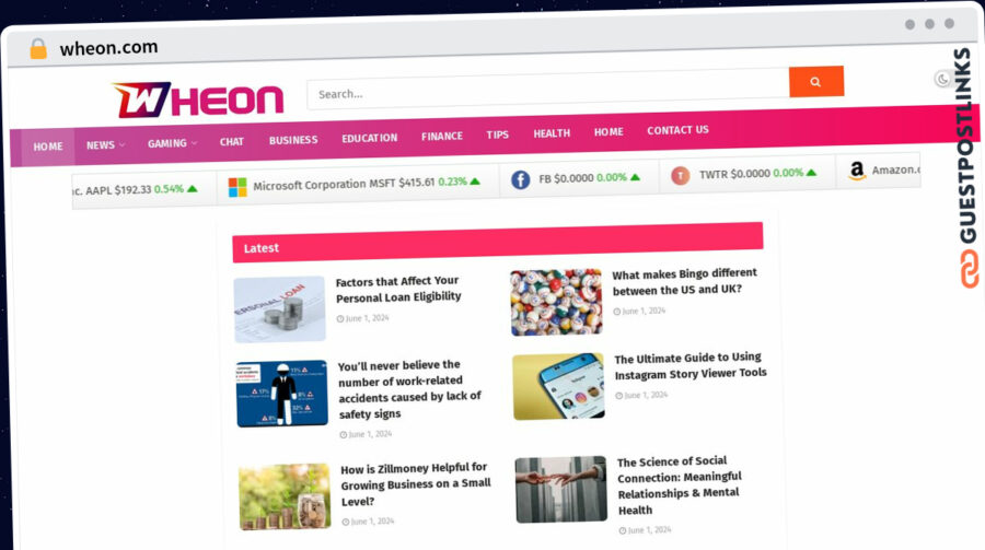 Publish Guest Post on wheon.com