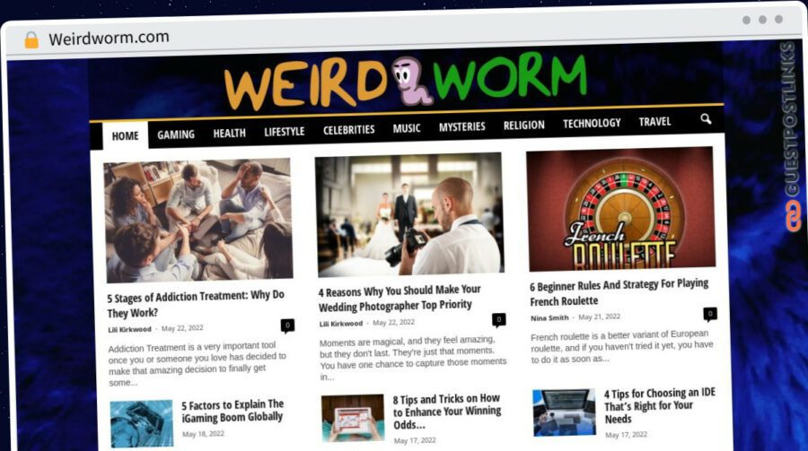 Publish Guest Post on Weirdworm.com