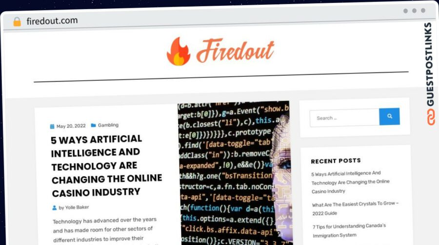 Publish Guest Post on firedout.com