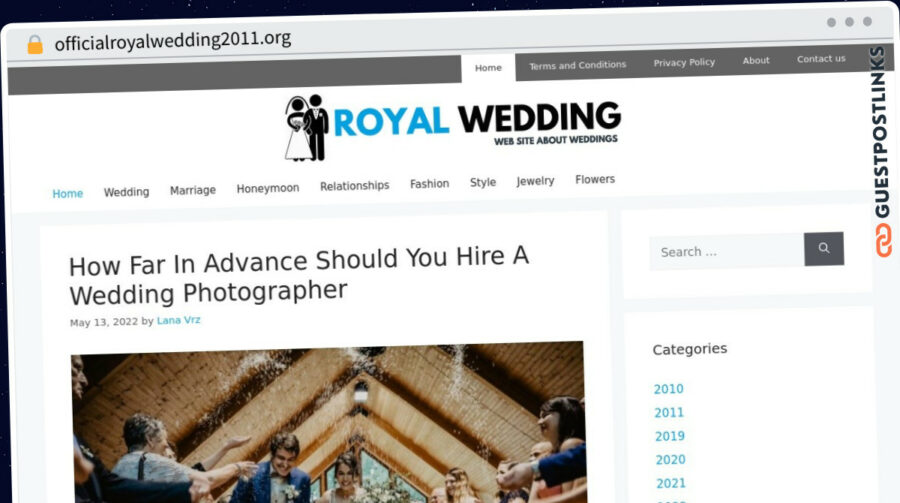 Publish Guest Post on officialroyalwedding2011.org