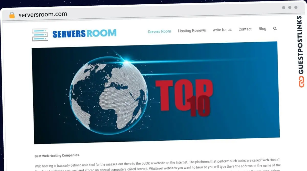 Publish Guest Post on serversroom.com