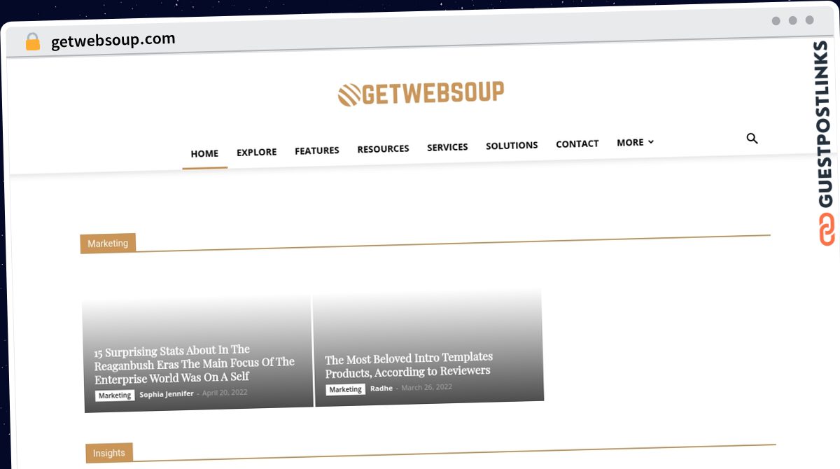 Publish Guest Post on getwebsoup.com
