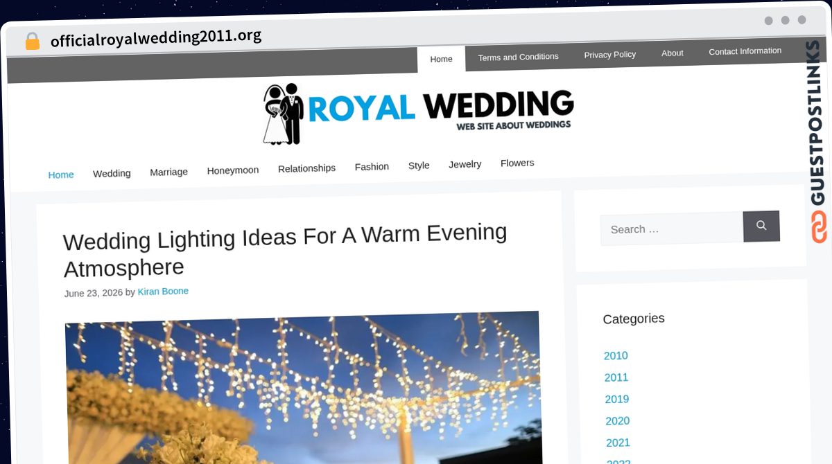 Publish Guest Post on officialroyalwedding2011.org