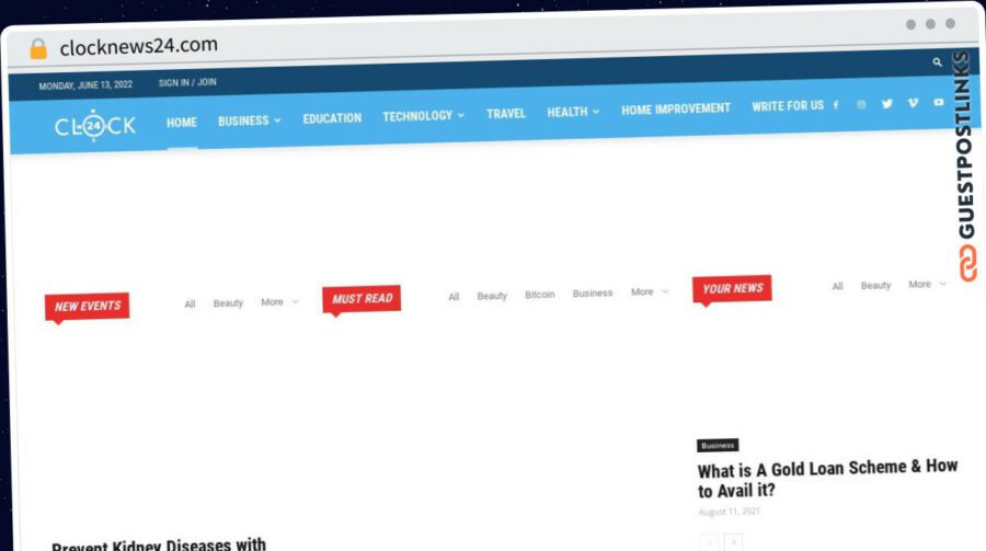 Publish Guest Post on clocknews24.com
