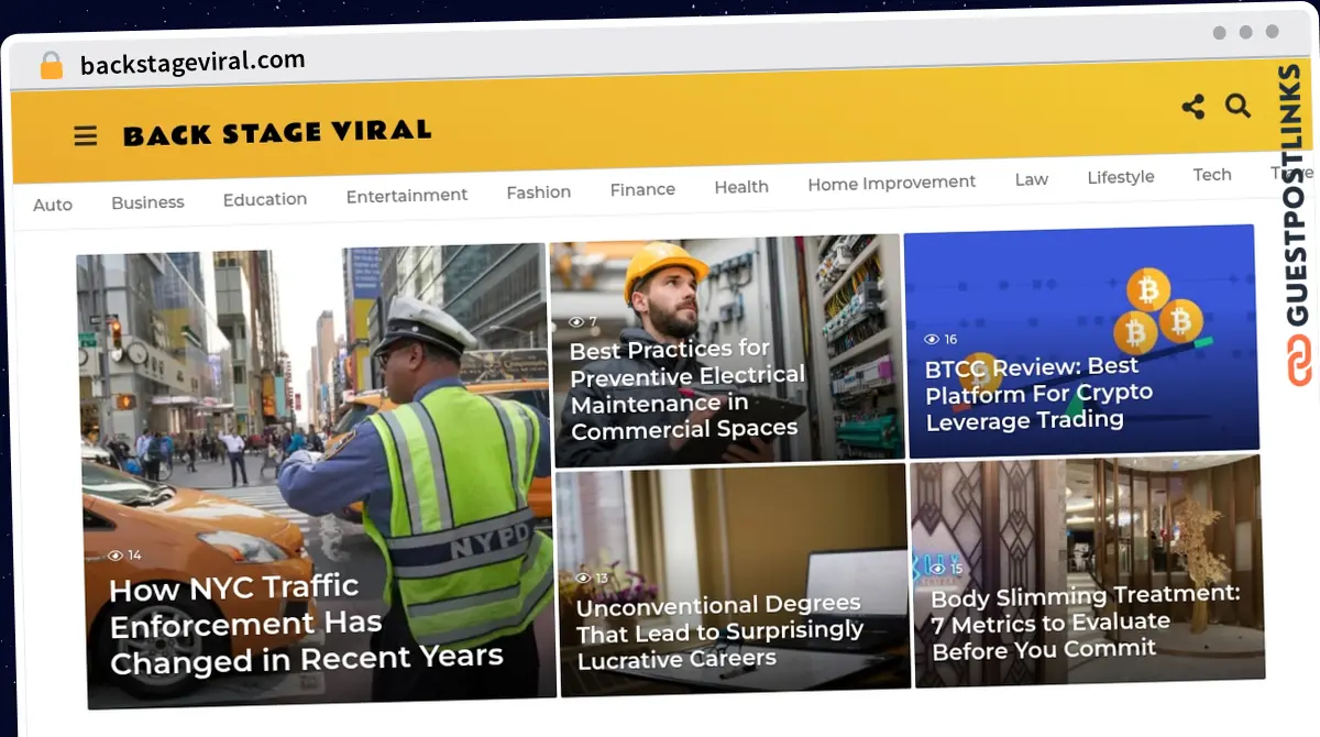 Publish Guest Post on backstageviral.com