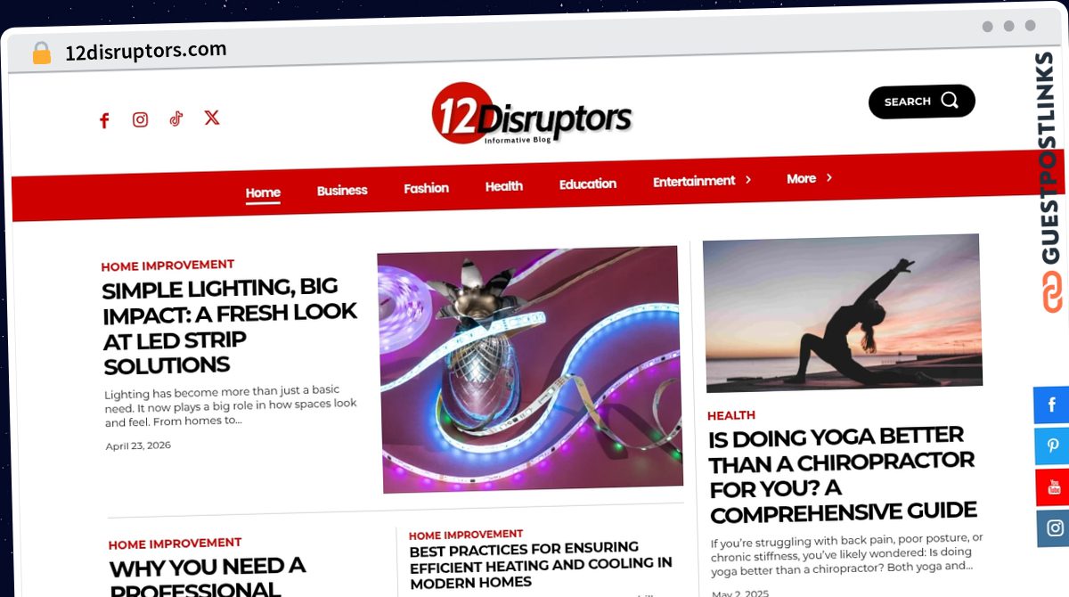 Publish Guest Post on 12disruptors.com