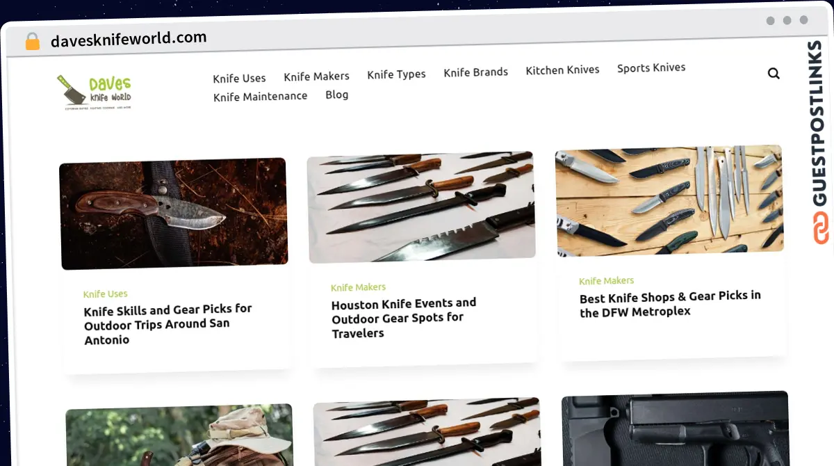 Publish Guest Post on davesknifeworld.com