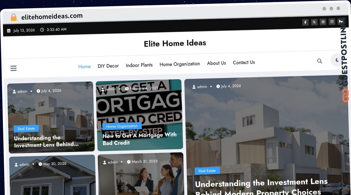 Publish Guest Post on elitehomeideas.com