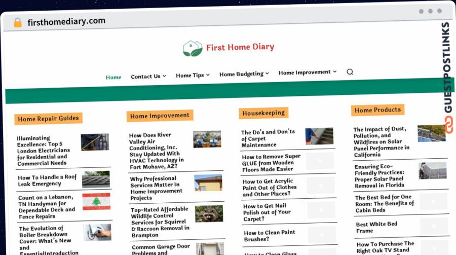 Publish Guest Post on firsthomediary.com