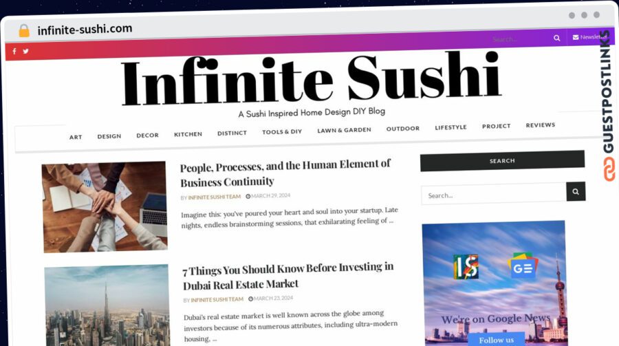 Publish Guest Post on infinite-sushi.com