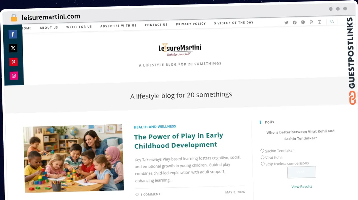 Publish Guest Post on leisuremartini.com