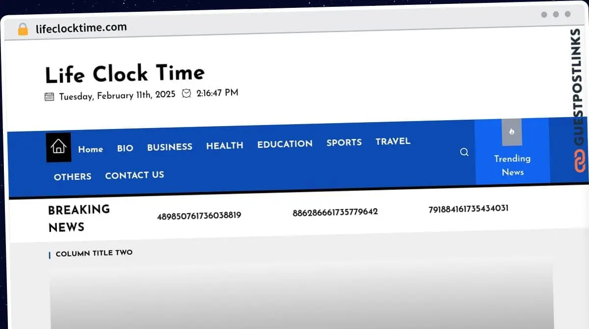 Publish Guest Post on lifeclocktime.com