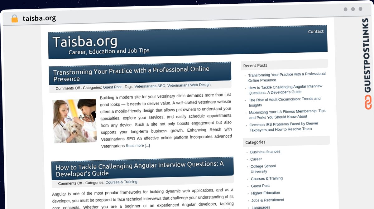 Publish Guest Post on taisba.org