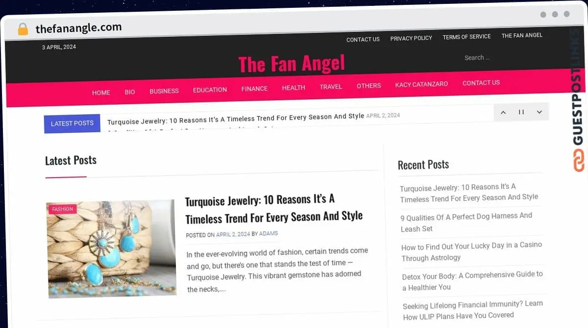 Publish Guest Post on thefanangle.com