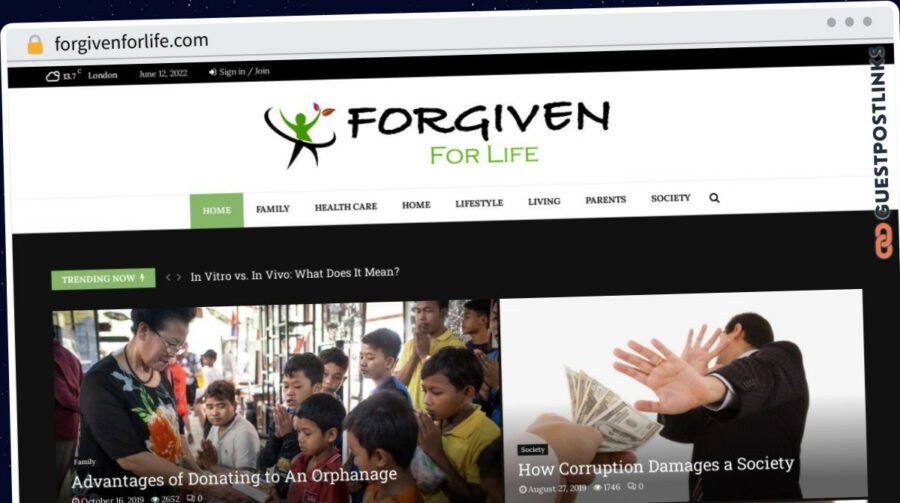 Publish Guest Post on forgivenforlife.com