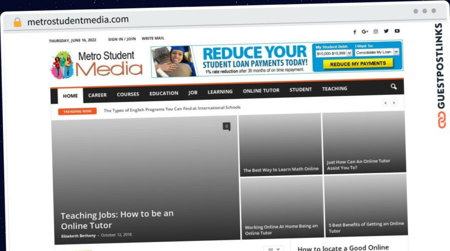 Publish Guest Post on metrostudentmedia.com