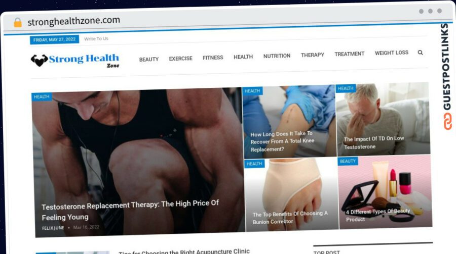 Publish Guest Post on stronghealthzone.com