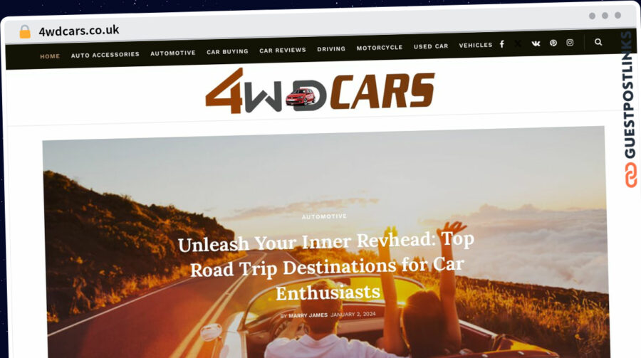 Publish Guest Post on 4wdcars.co.uk