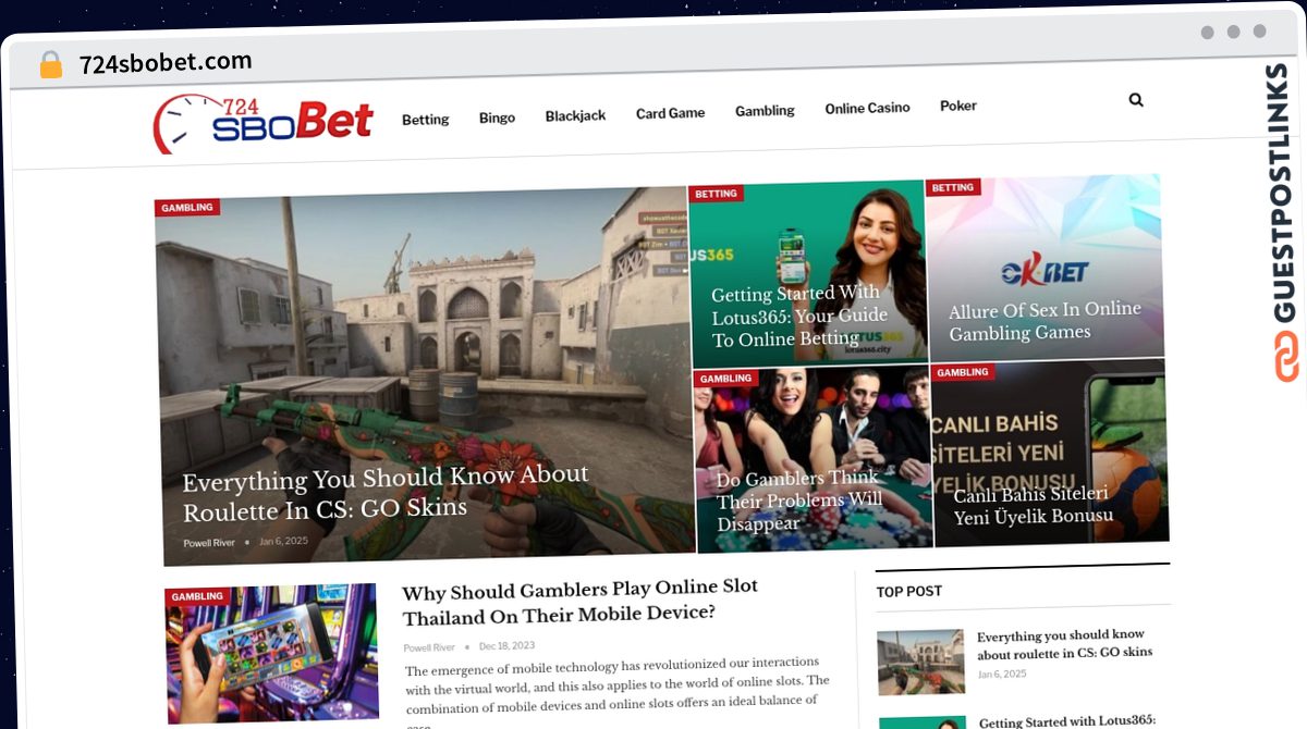 Publish Guest Post on 724sbobet.com