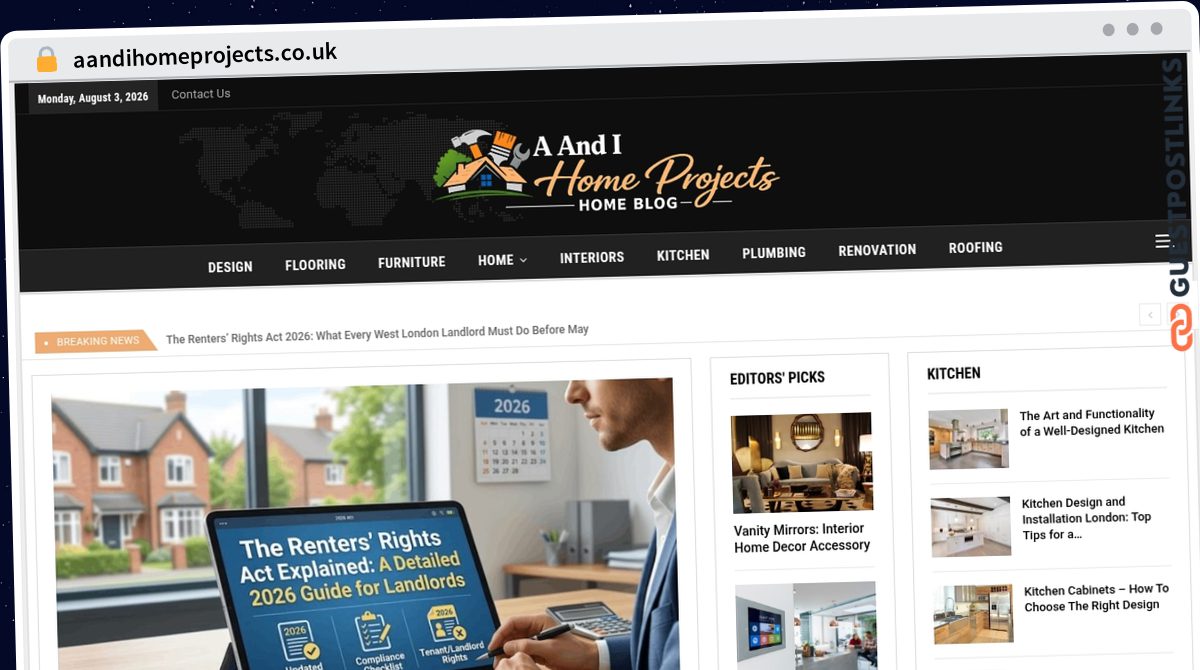Publish Guest Post on aandihomeprojects.co.uk