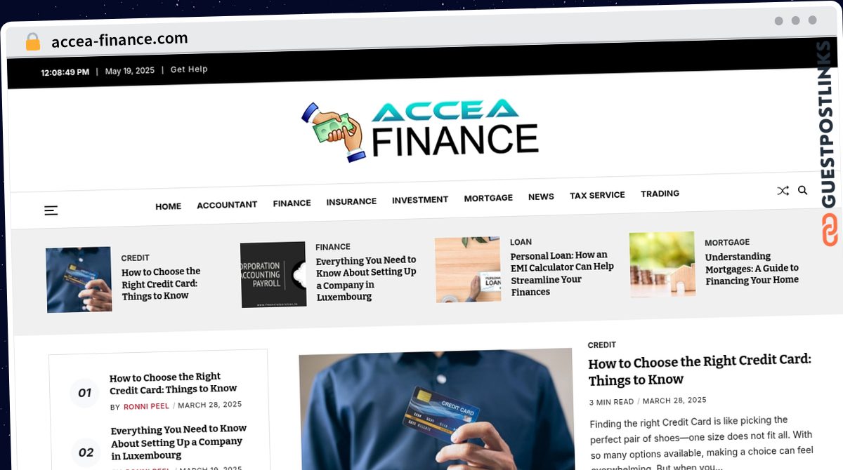 Publish Guest Post on accea-finance.com