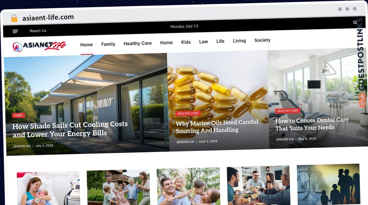 Publish Guest Post on asiaent-life.com