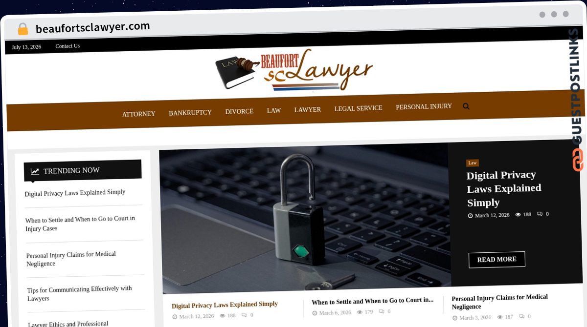 Publish Guest Post on beaufortsclawyer.com