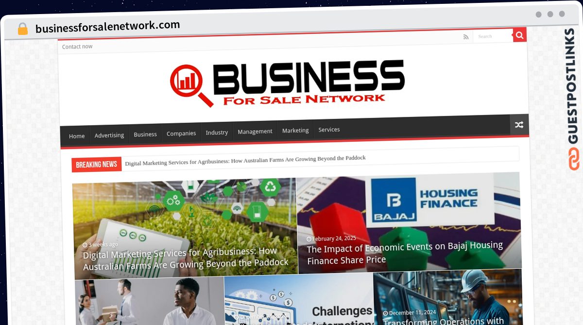 Publish Guest Post on businessforsalenetwork.com