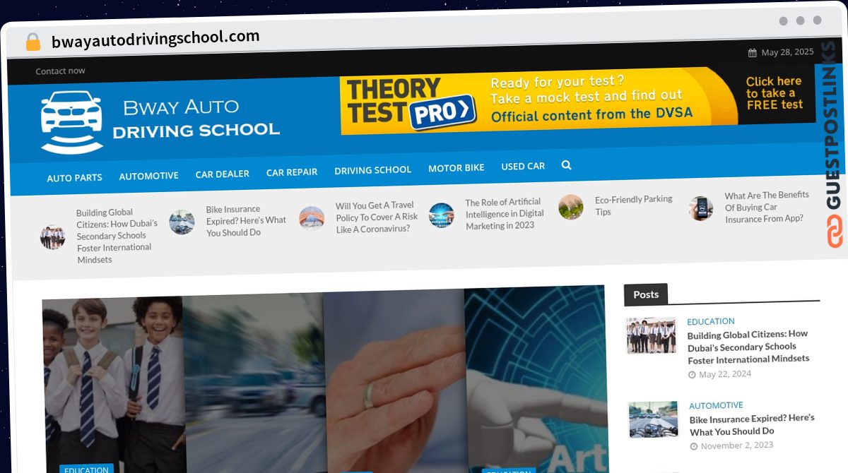 Publish Guest Post on bwayautodrivingschool.com