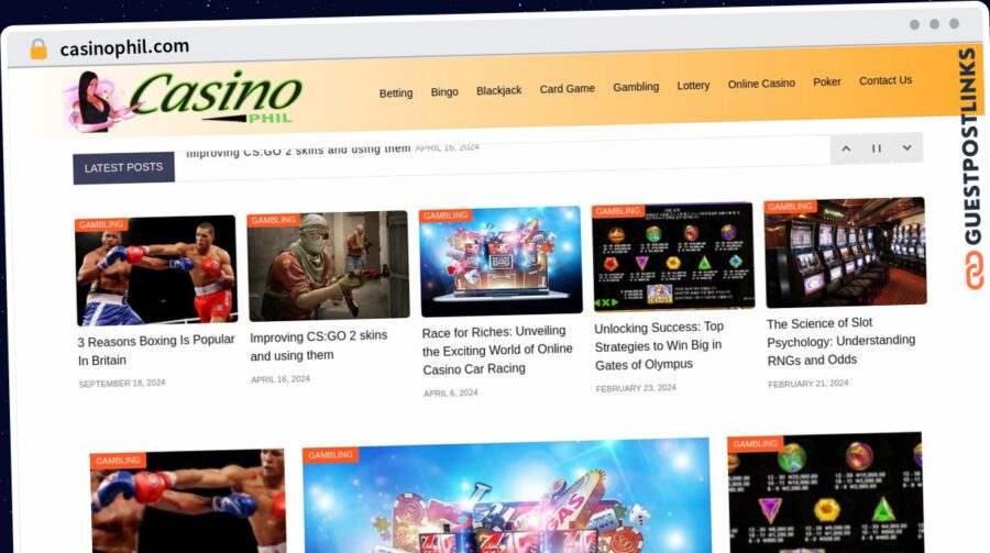 Publish Guest Post on casinophil.com