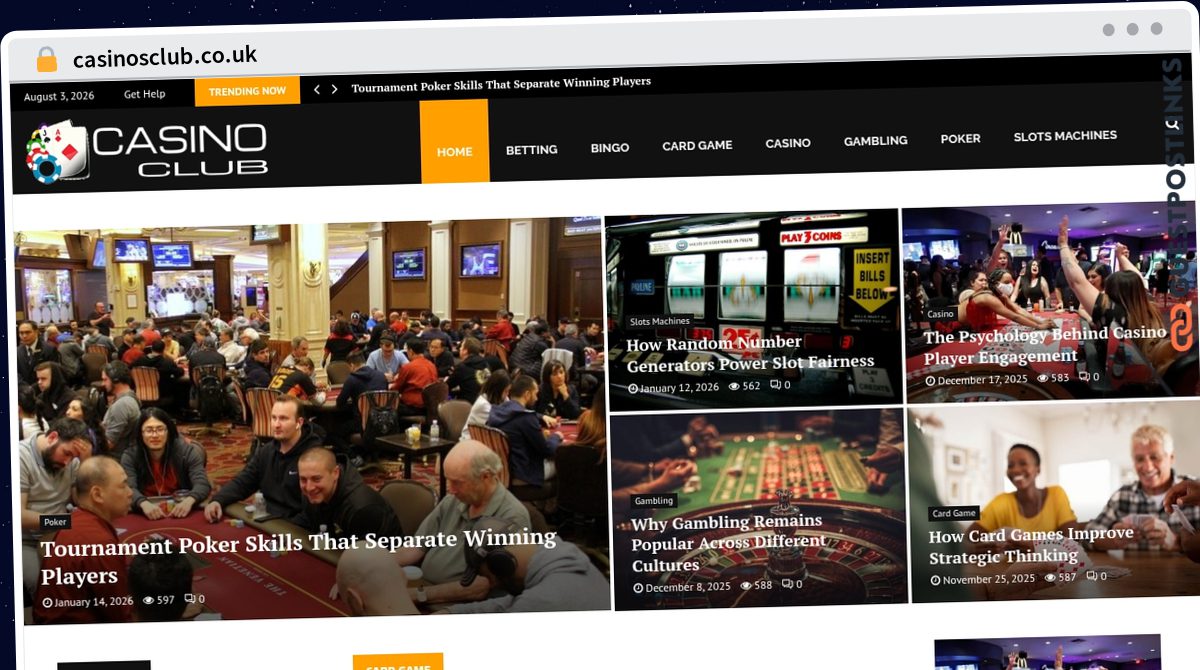 Publish Guest Post on casinosclub.co.uk