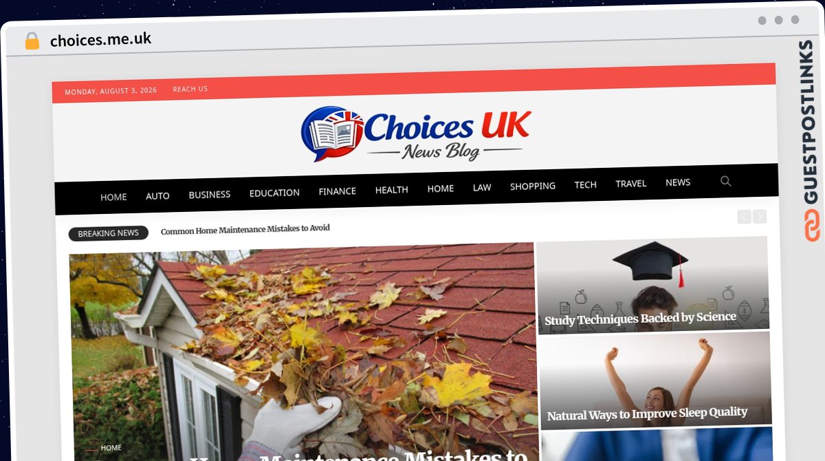 Publish Guest Post on choices.me.uk