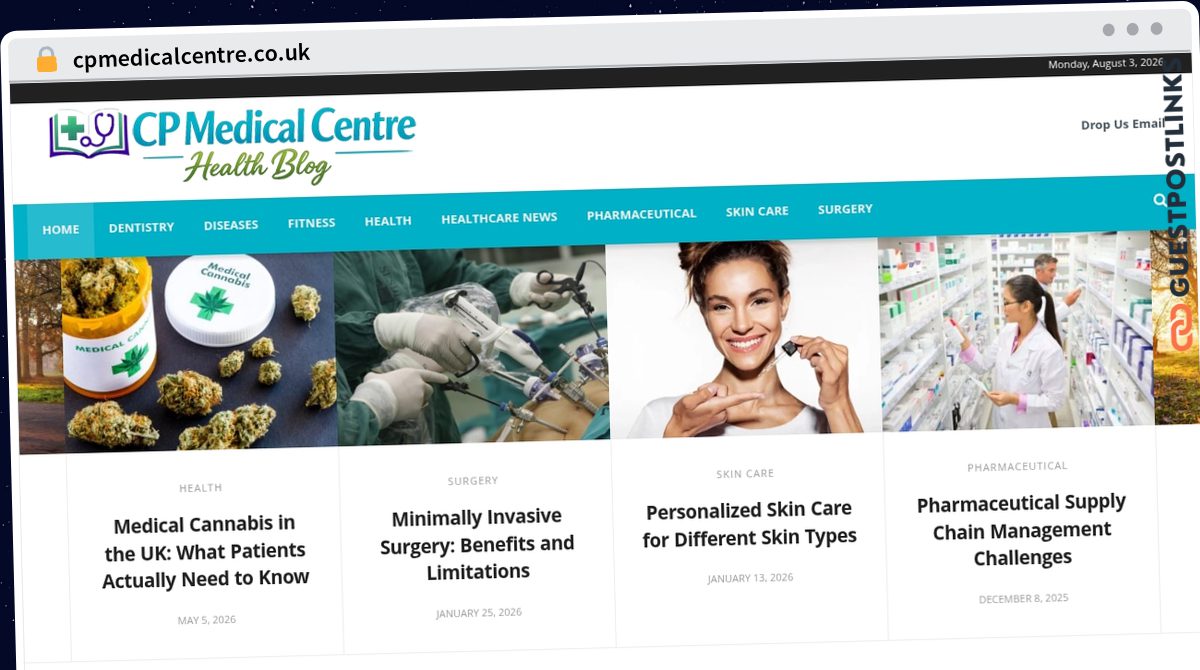 Publish Guest Post on cpmedicalcentre.co.uk