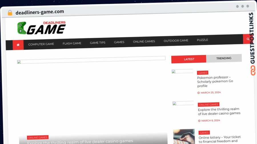 Publish Guest Post on deadliners-game.com