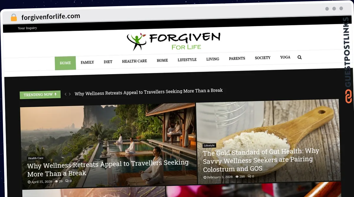 Publish Guest Post on forgivenforlife.com
