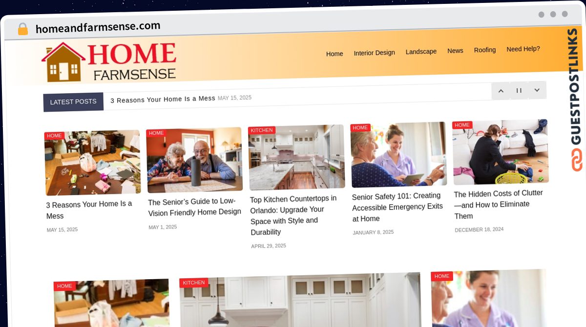 Publish Guest Post on homeandfarmsense.com