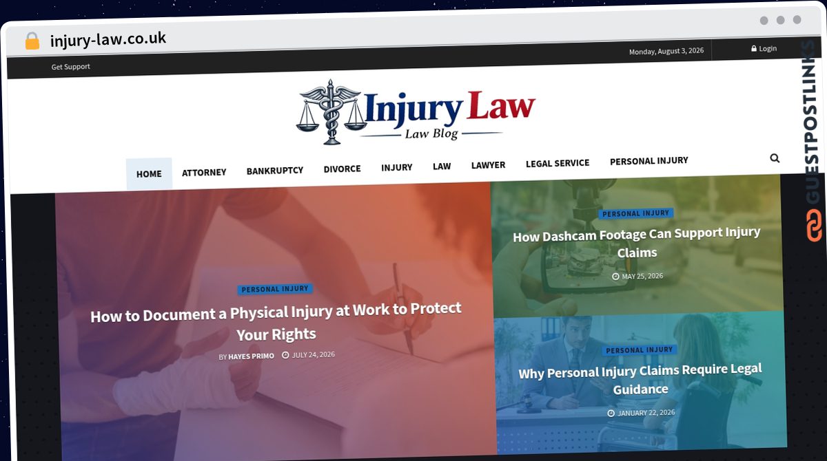Publish Guest Post on injury-law.co.uk