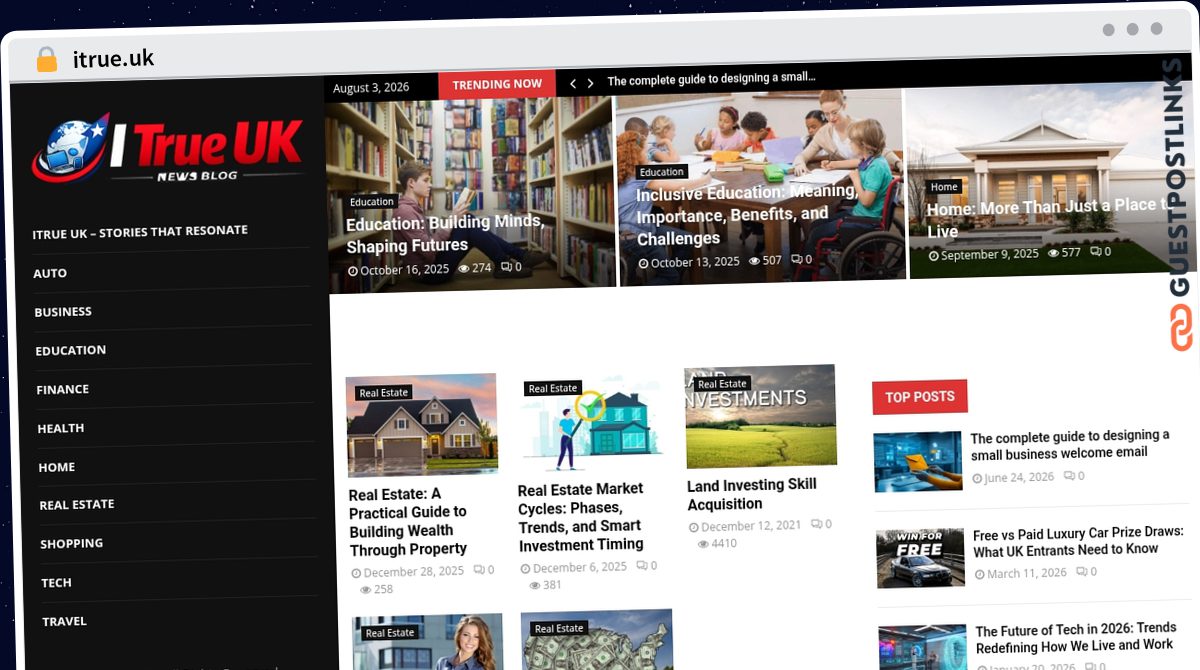 Publish Guest Post on itrue.uk